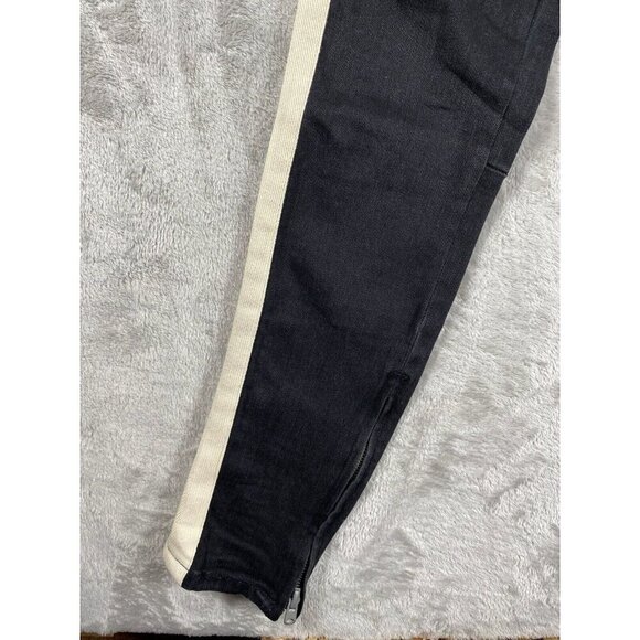 mnml Black Skinny Jeans with White Side Stripe & Ankle Zippers | Button-Fly | 31 - Picture 14 of 16